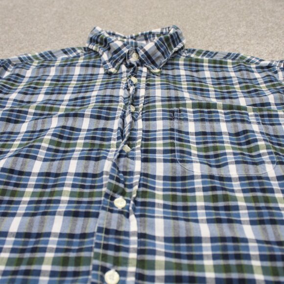 Brooks Brothers 346 Shirt Mens XL Blue/Green Checkered 100% Cotton S/S Button - Picture 4 of 11